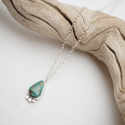 turquoise mountain turquoise raindrop necklace - Lumenrose