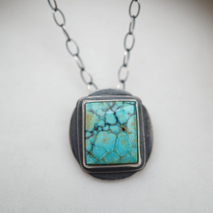 turquoise mountain turquoise square necklace - Lumenrose