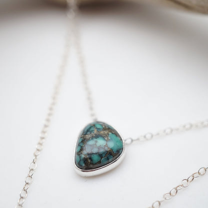 two stone dainty necklace - desert gem variscite - Lumenrose