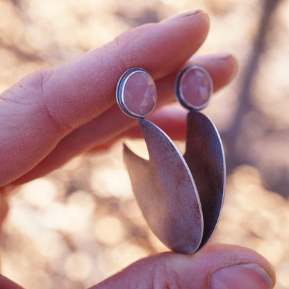 upon a moon earrings - guava quartz - Lumenrose