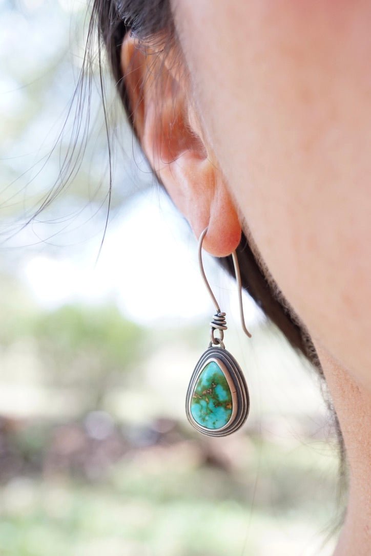 vibrant sonoran gold turquoise dangles - Lumenrose