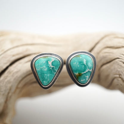 whitewater turquoise droplet studs - Lumenrose